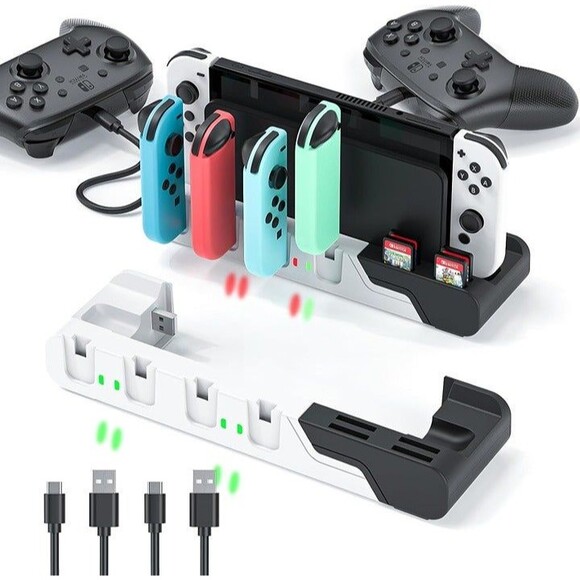 Switch Controller Charging Dock Compatible with Nintendo Switch & Swit - Picture 1 of 9